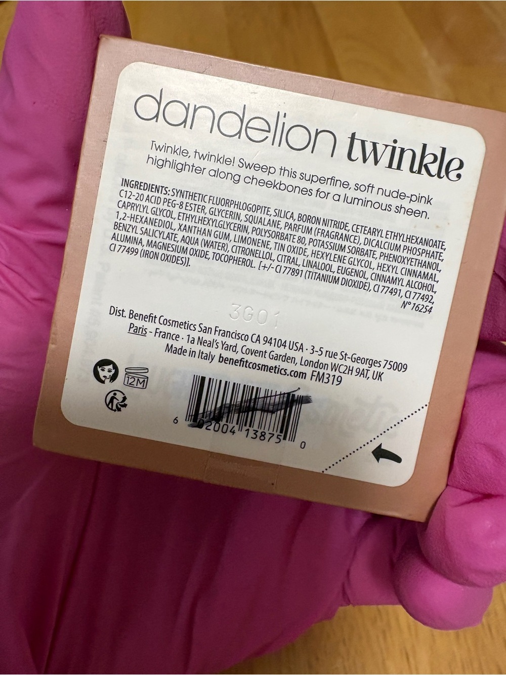 Benefit DANDELION TWINKLE Soft Nude Pink Highlighter 0.1oz Full Size BNIB, NEW - Picture 4 of 12